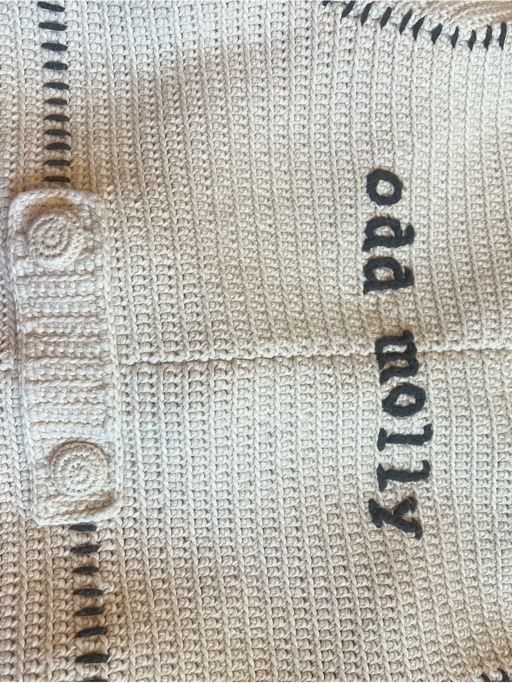 Odd Molly Cream Crochet Button-Front Women's Sweater Coat GUC Large - Picture 13 of 16